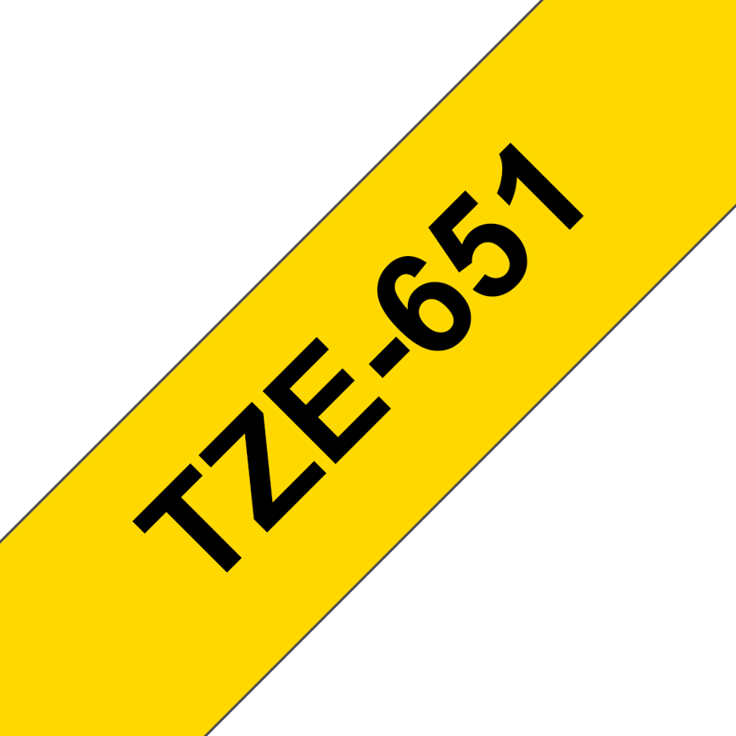 Brother Tape 24mm TZe-651 Zwart/Geel