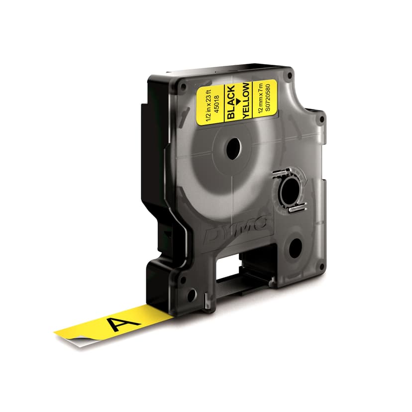 Dymo Tape D1 12mm Zwart/Geel