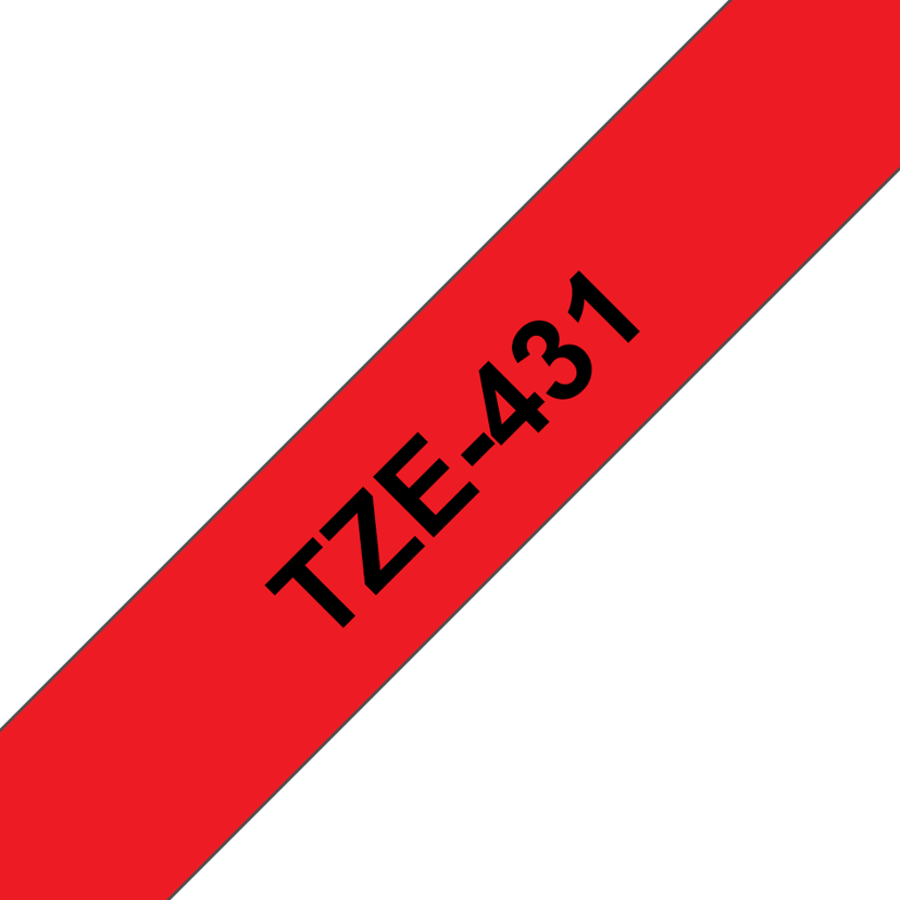 Brother Tape 12mm TZe-431 Sort/Rød