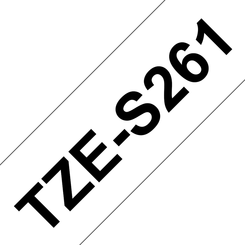 Brother Tape 36mm TZe-S261 Svart/Vit Extra Stark