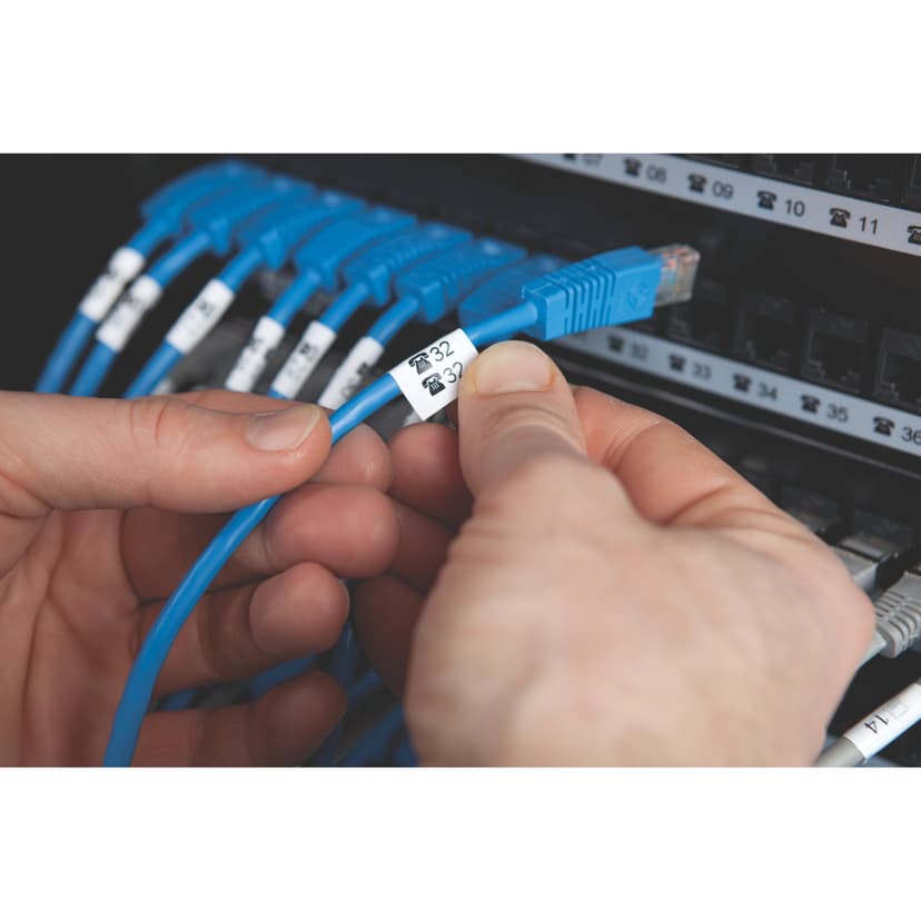Dymo Tape RhinoPRO Flexibel Nylon 12mm Zwart/Wit