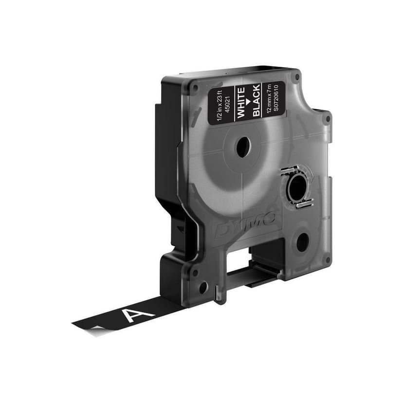 Dymo Tape D1 12mm Wit/Zwart
