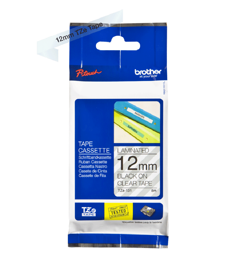 Brother Tape 12mm TZe-131 Svart/Transparent