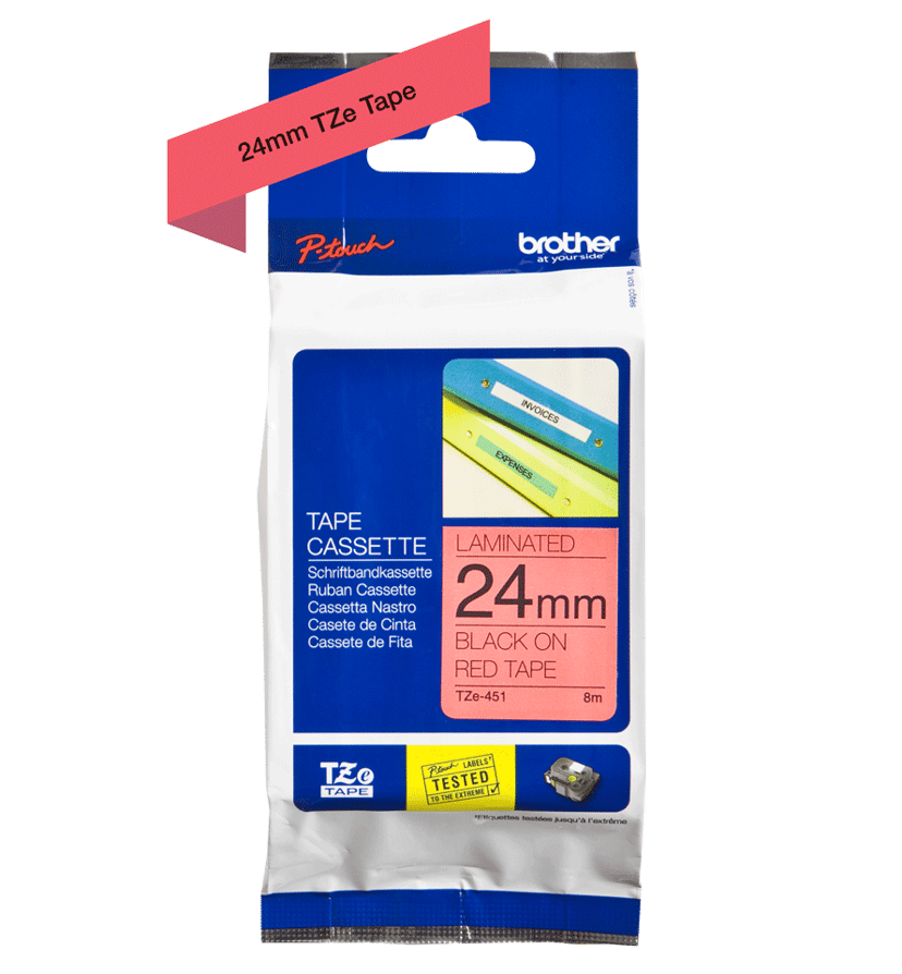 Brother Tape 24mm TZe-451 Svart/Röd