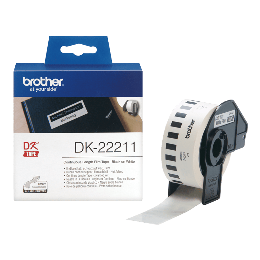 Brother Etiketter Kontinuerlig plast 29mm 15,24m Vit