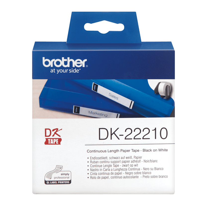 Brother Tape Papier 29mm x 30.5m Zwart/Wit