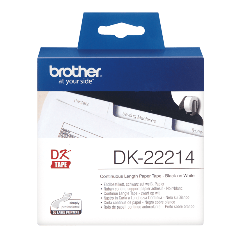 Brother Tape Papier 12mm x 30.5m Zwart/Wit