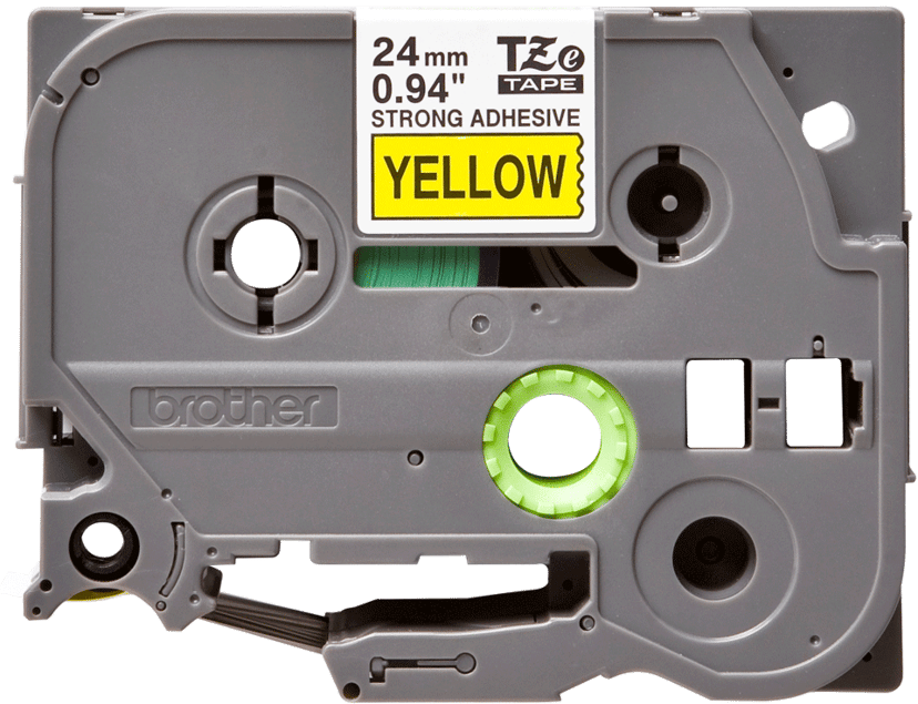 Brother Tape 24mm TZe-S651 Svart/Gul Extra Stark