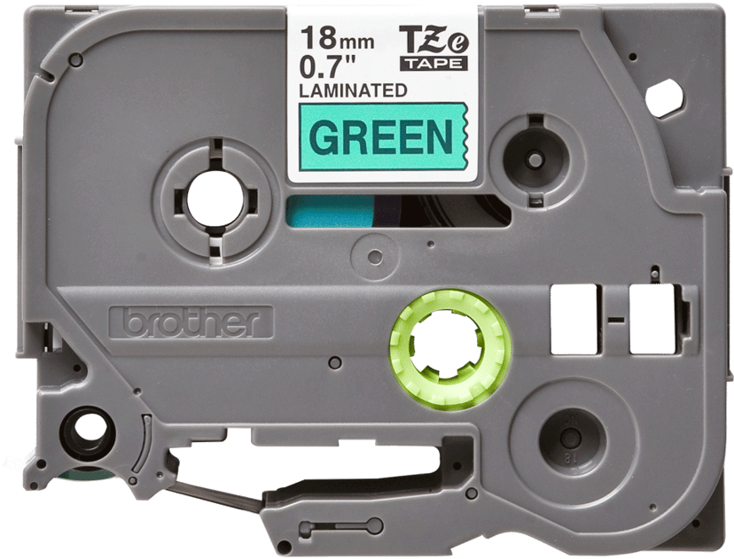 Brother Tape 18mm TZe-741 Zwart/Groen