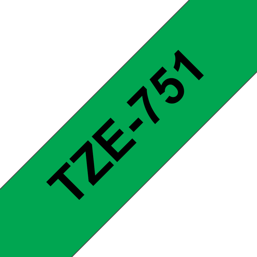 Brother Tape 24mm TZe-751 Svart/Grønn