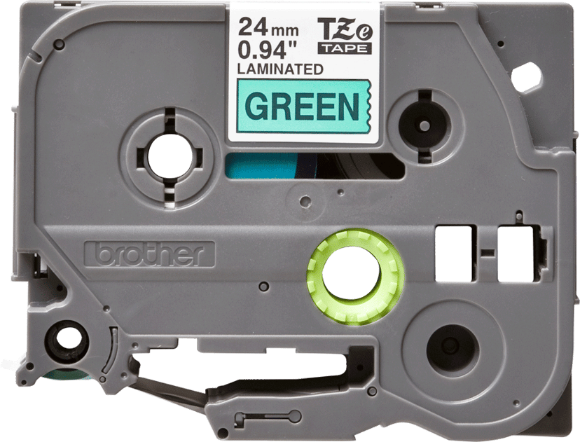 Brother Tape 24mm TZe-751 Zwart/Groen