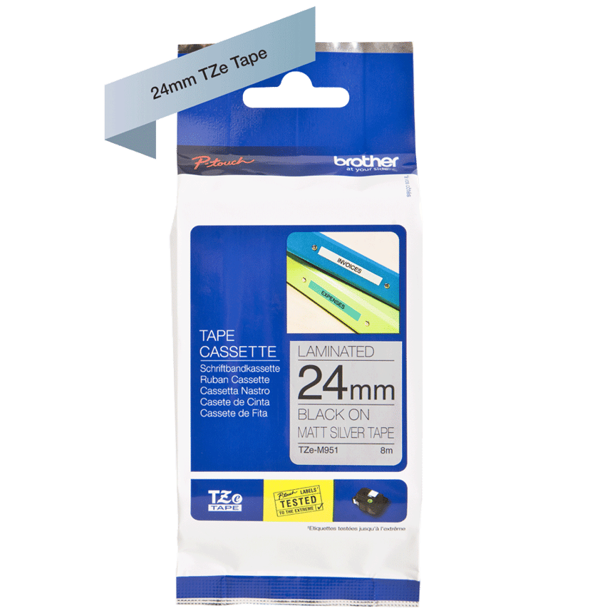 Brother Tape 24mm TZe-M951 Zwart/Zilver