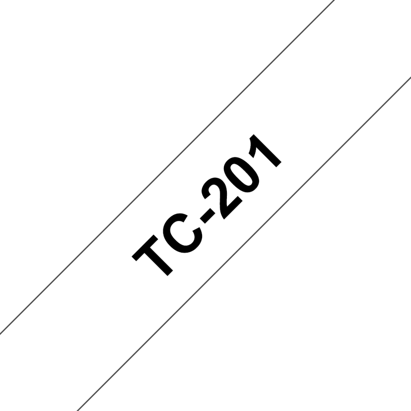 Brother Tape 12mm TC-201 Svart/Vit