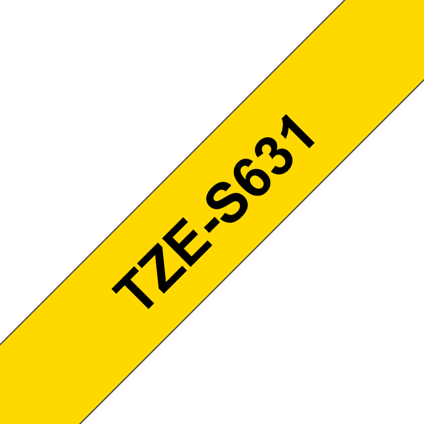 Brother Tape 12mm TZe-S631 Musta/Keltainen Extra Vahva