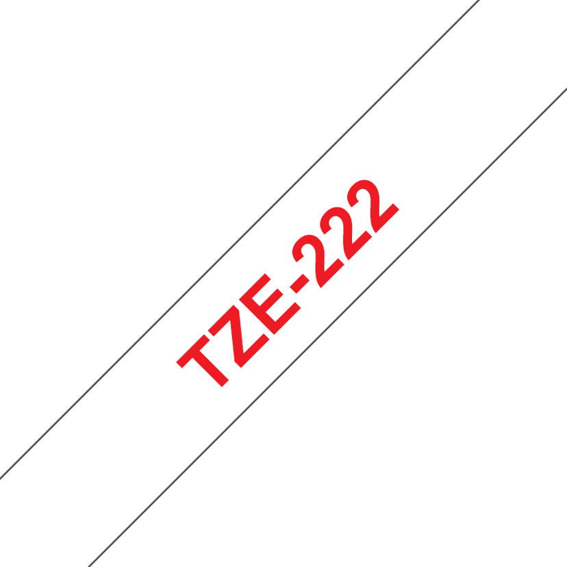 Brother Tape 9mm TZe-222 Rød/Hvid