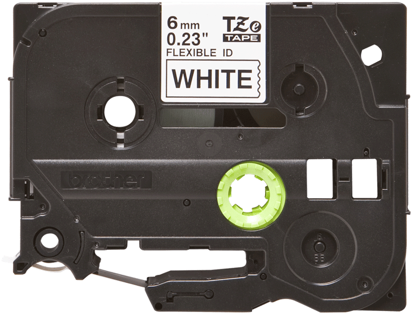 Brother Tape 6mm TZe-FX211 Musta/Valkoinen Flexible