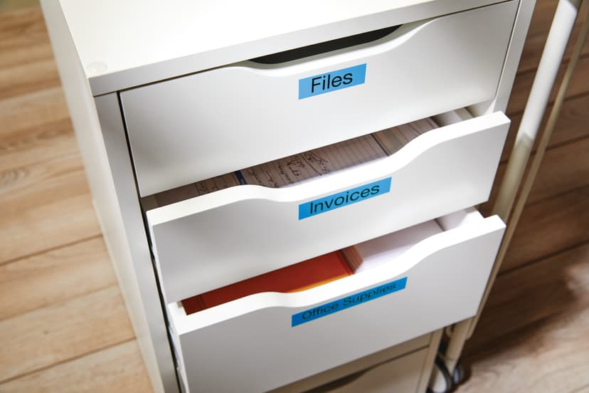 Dymo Tape D1 12mm Musta/Sininen