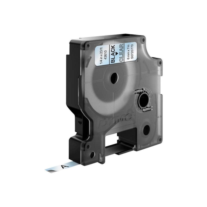 Dymo Tape D1 6mm Zwart/Transparant