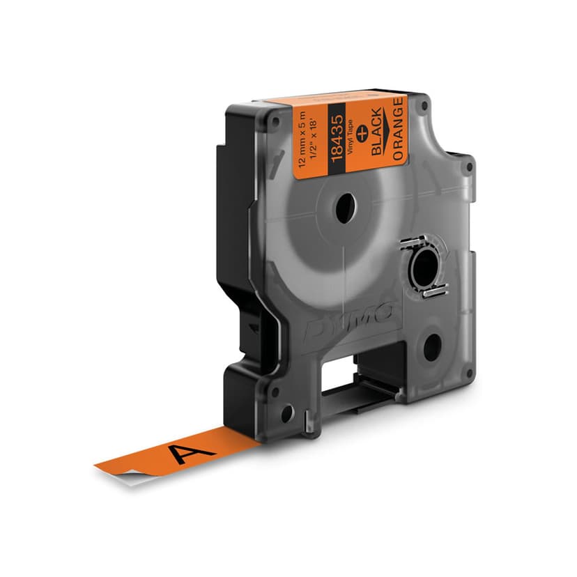 Dymo Tape RhinoPRO Vinyl 12mm Svart/Orange