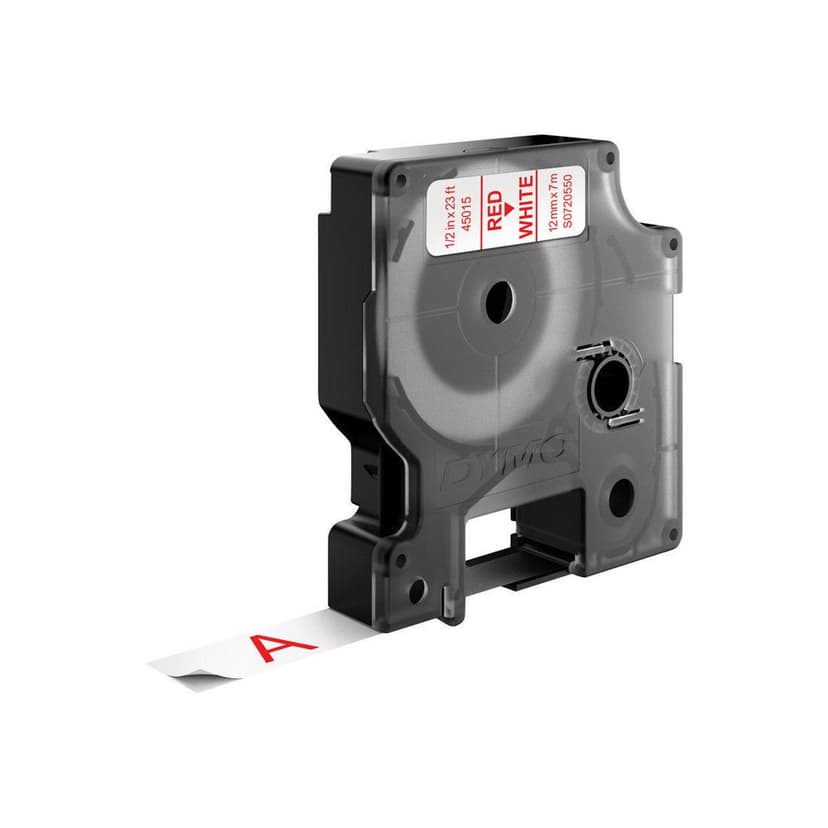 Dymo Tape D1 12mm Röd/Vit