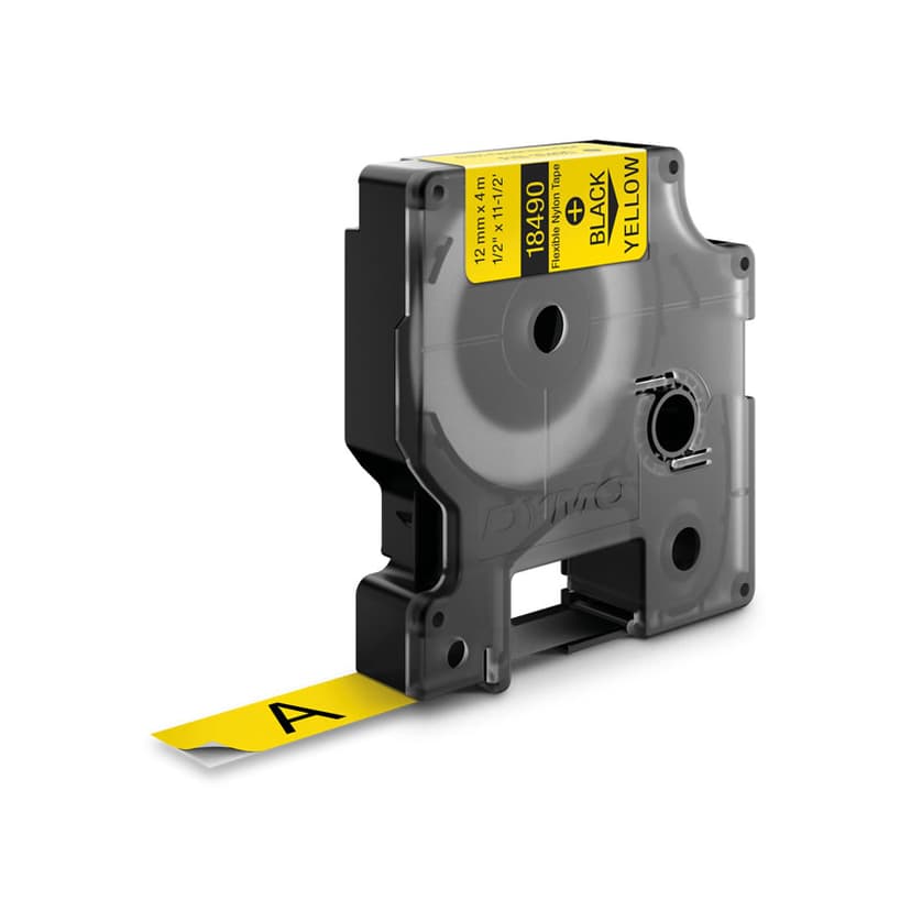Dymo Tape RhinoPRO Joustava Nylon 12mm Musta/Keltainen
