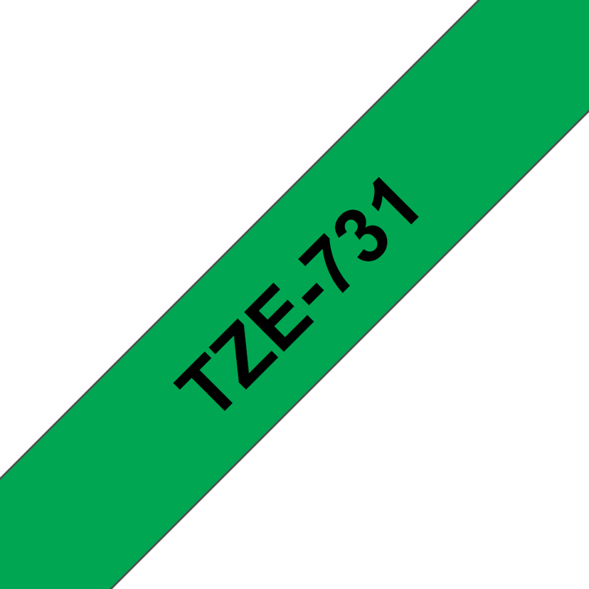 Brother Tape 12mm TZe-731 Svart/Grønn