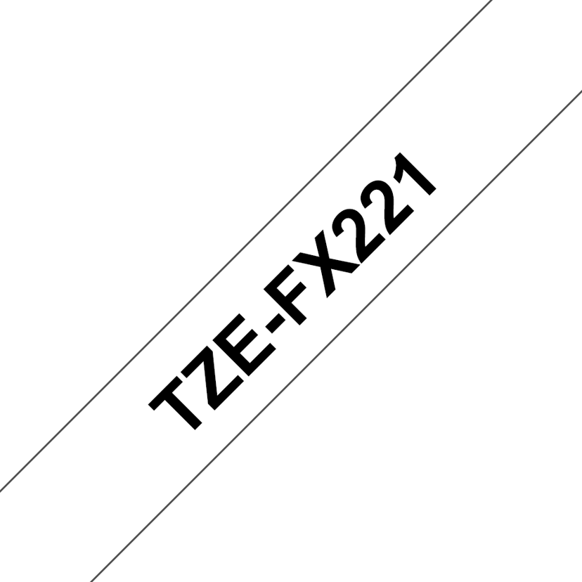 Brother Tape TZE-FX221 9mm Svart/Vit Flexible