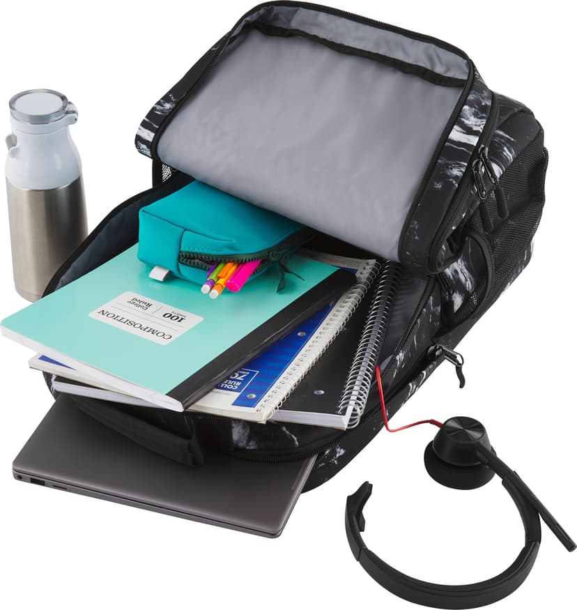 HP Campus XL-ryggsekk, marmorstein 16.1" 16.1" Polyester, Skumplast Grå, Sort Grå, Sort