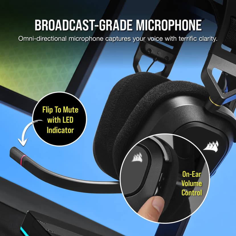 Corsair HS80 RGB Wireless Headset Svart