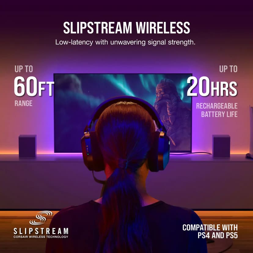 Corsair HS80 RGB Wireless Headset Svart