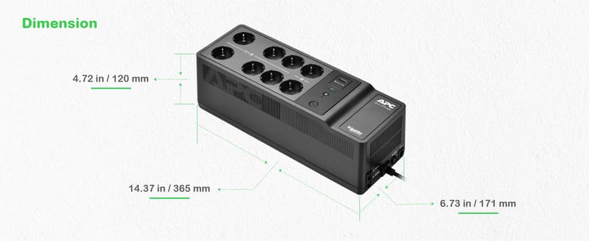 APC BE500G2-GR uforstyrrbar strømforsyning (UPS) Standby (Offline) 0,5 kVA 300 W