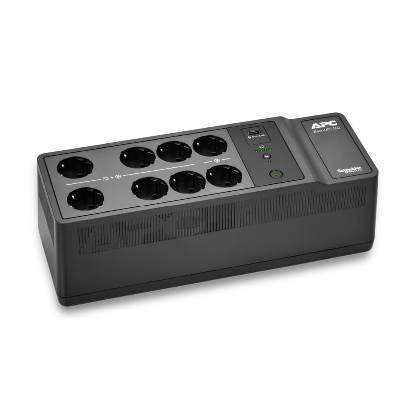 APC Back-UPS BE500G2-GR - Noodstroomvoeding 8x stopcontact, 500VA, 1 USB oplader, 1 USB datapoort