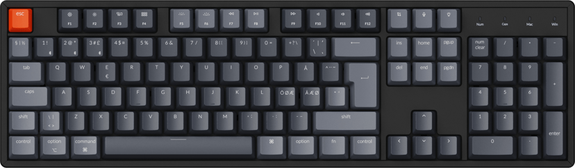Keychron K10 RGB G Pro Brown Langallinen & langaton Gateron G Pro Brown Pohjoismainen