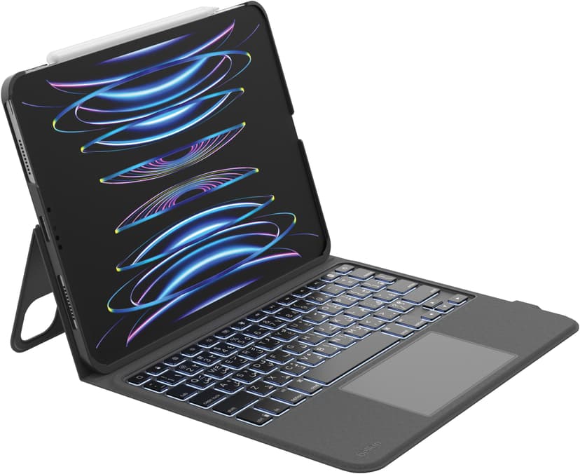 Belkin Cradle Keyboard Folio iPad Air 10.9" 4th gen, iPad Air 10.9" 5th gen, iPad Air 11" (M2), iPad Air 11" (M3), iPad Air 11" (M4) Pohjoismainen Musta