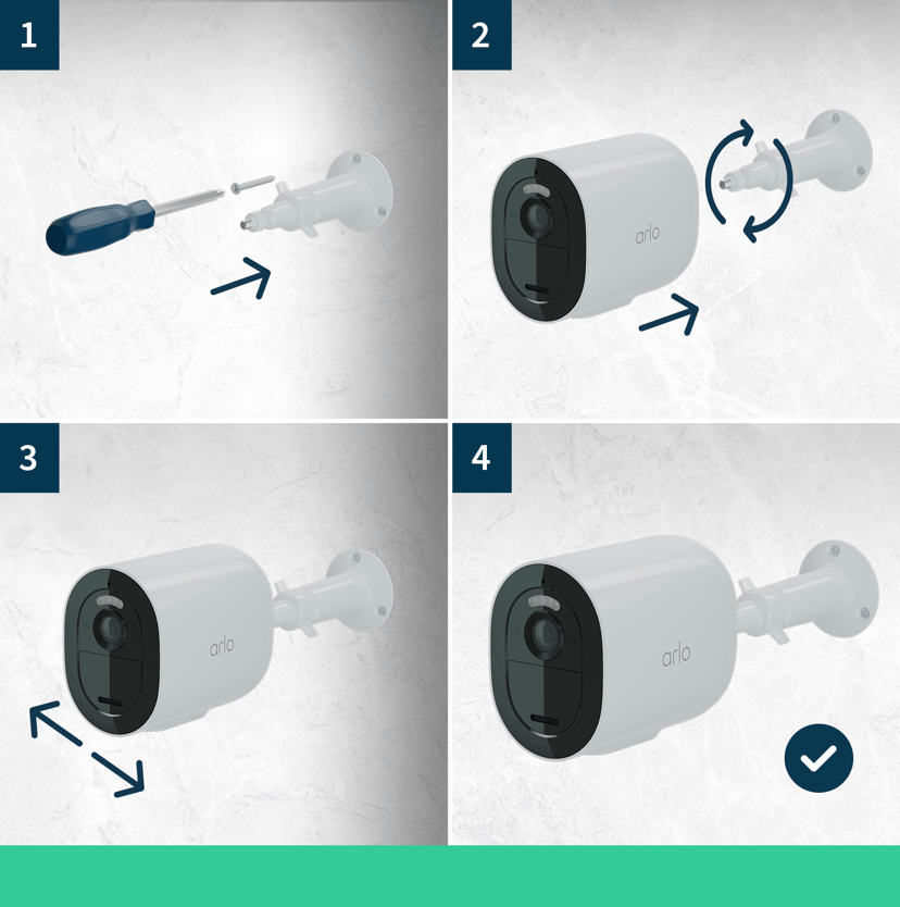 Arlo Go 2 trådlös 4G / WiFi övervakningskamera + 7.5m magnetisk laddningskabel för utomhusbruk