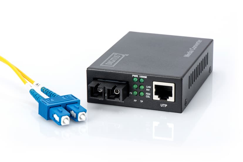 Digitus DN-82121-1 nettverksmediakonverterer 1000 Mbit/s 1310 nm Enkeltmodus Sort