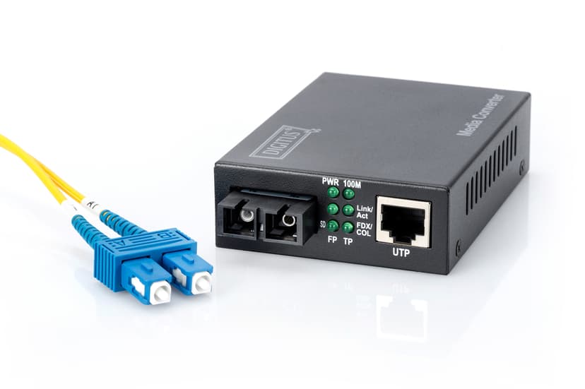Digitus DN-82021-1 mediakonverterare för nätverk Intern 1310 nm Enkelläge Svart