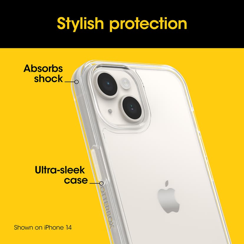 Otterbox Symmetry Clear iPhone 13, iPhone 14, iPhone 15 Läpinäkyvä