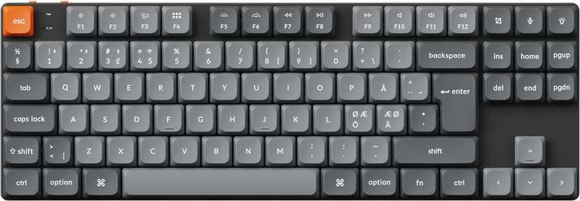 Keychron K1 Max - Low profile Gateron Brown Johdollinen ja langaton Gateron Low Profile 2.0 Brown Pohjoismainen