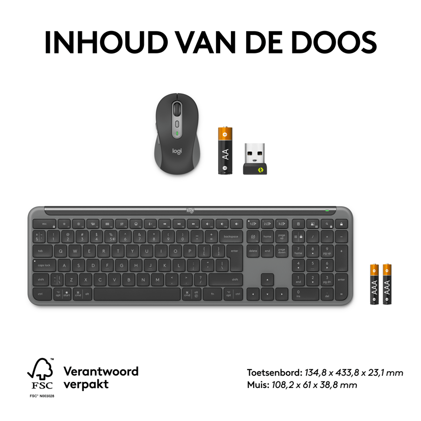 Logitech Signature Slim Combo MK950 for Business Draadloos US International