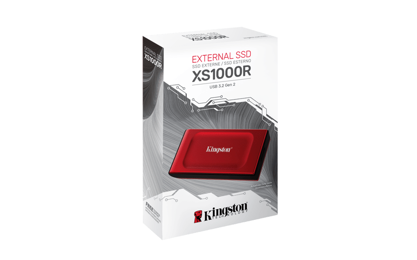 Kingston XS1000 1TB Portable SSD USB Type-C Rood