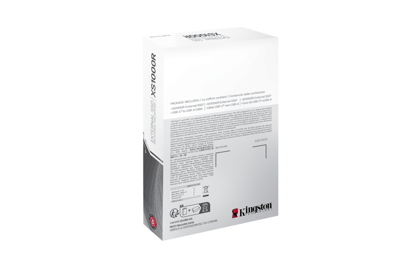 Kingston XS1000 1TB Portable SSD USB Type-C Rood