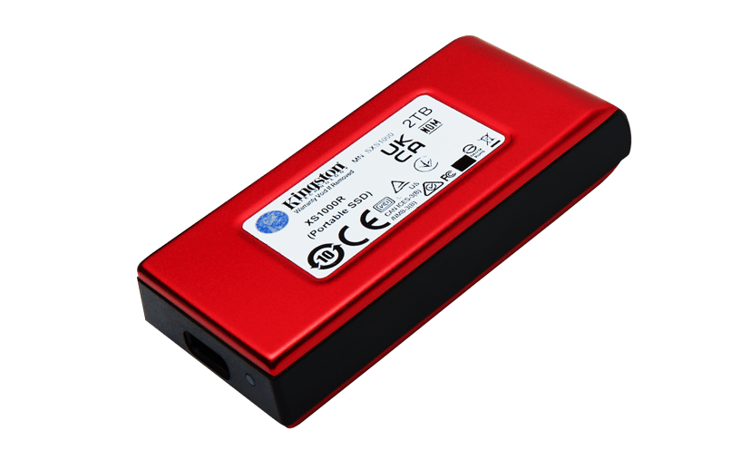 Kingston XS1000 2TB  Portable SSD USB-C Rød