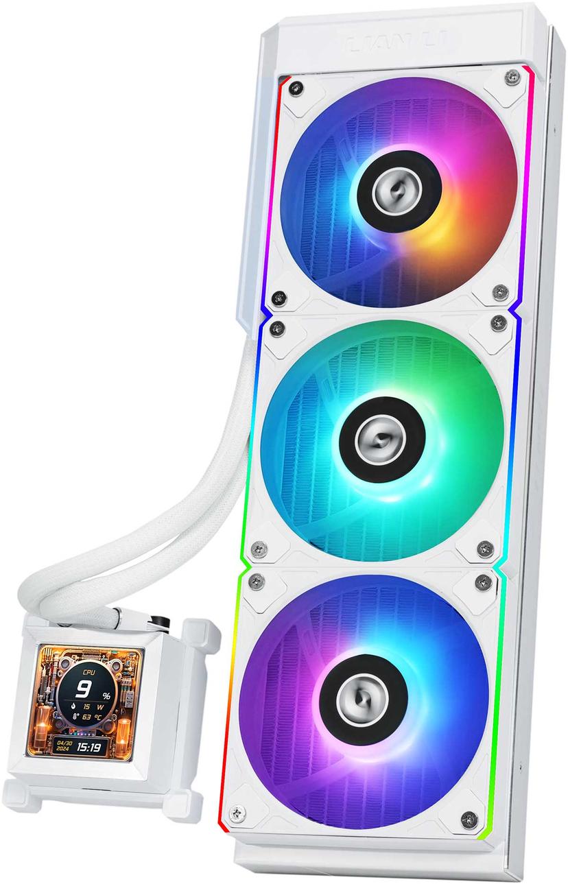 Lian-Li Hydroshift LCD 360R AiO -nesteenjäähdytin Valkoinen