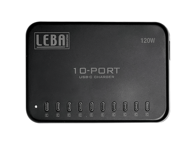Leba Laddare USB-C Notecharge 10-Port 120W Svart 1.5m