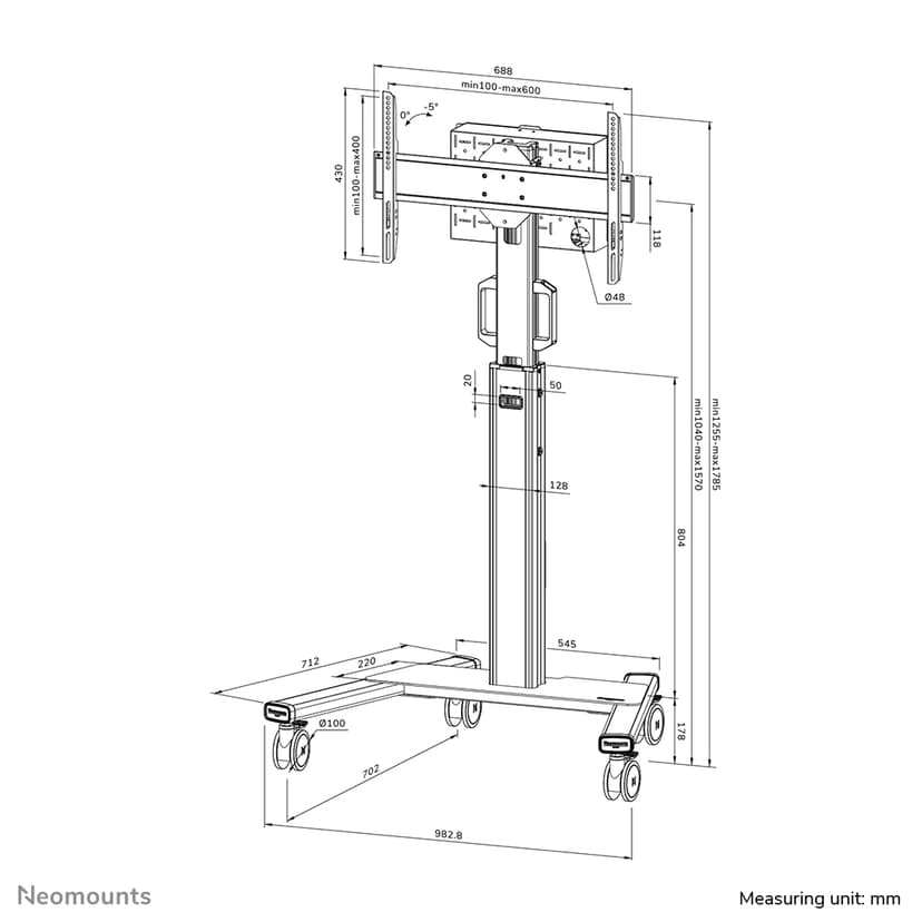 Neomounts Neomounts MOVE Up - FL50S-825BL1 TV-trolley - 37-75" Flatscreen