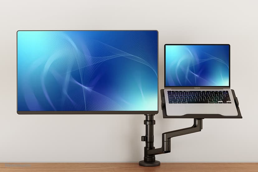 Neomounts NEXT Lite - DS20-425BL2 - Dual Monitorarm - 17-27" scherm en 11,6-17,3" laptop