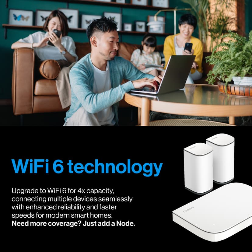 Linksys Velop Micro 6 Dual Band Mesh WiFi 6 Router 3-Pack