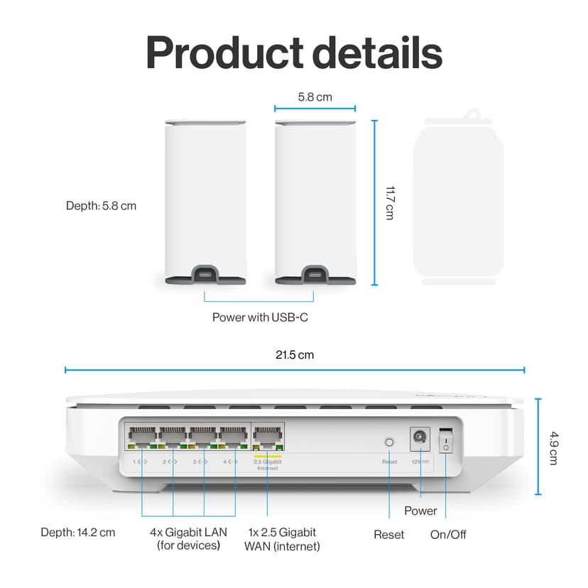 Linksys Velop Micro 6 Dual Band Mesh WiFi 6 Router 3-Pack