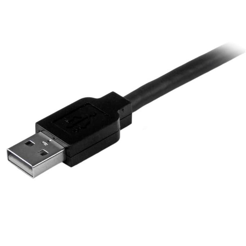Startech Active USB 2.0 M/M 15m USB-A USB-B Gjuten aluminium, Svart